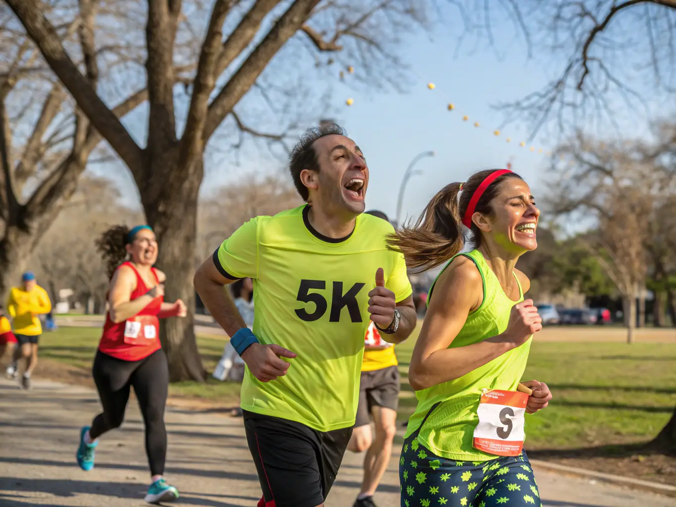 A group of runners participating in a semi-marathon event in Nuits-Saint-Georges, showcasing the vibrant atmosphere and community spirit.